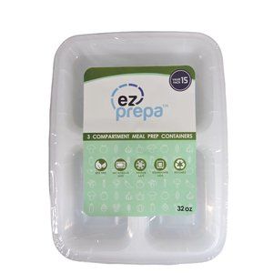 EZ Prepa 3 Compartment Meal Prep Containers 32 oz. 15-pack